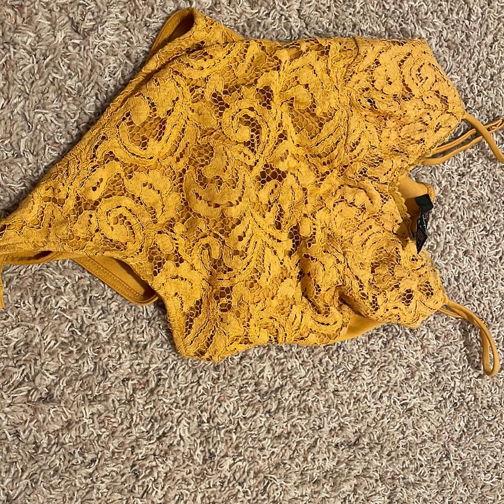 Mustard yellow body tank. XS, adjustable straps.